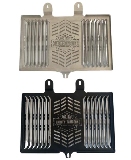 HD Panamerica 1250 – protetor de radiador aletado em aço preto